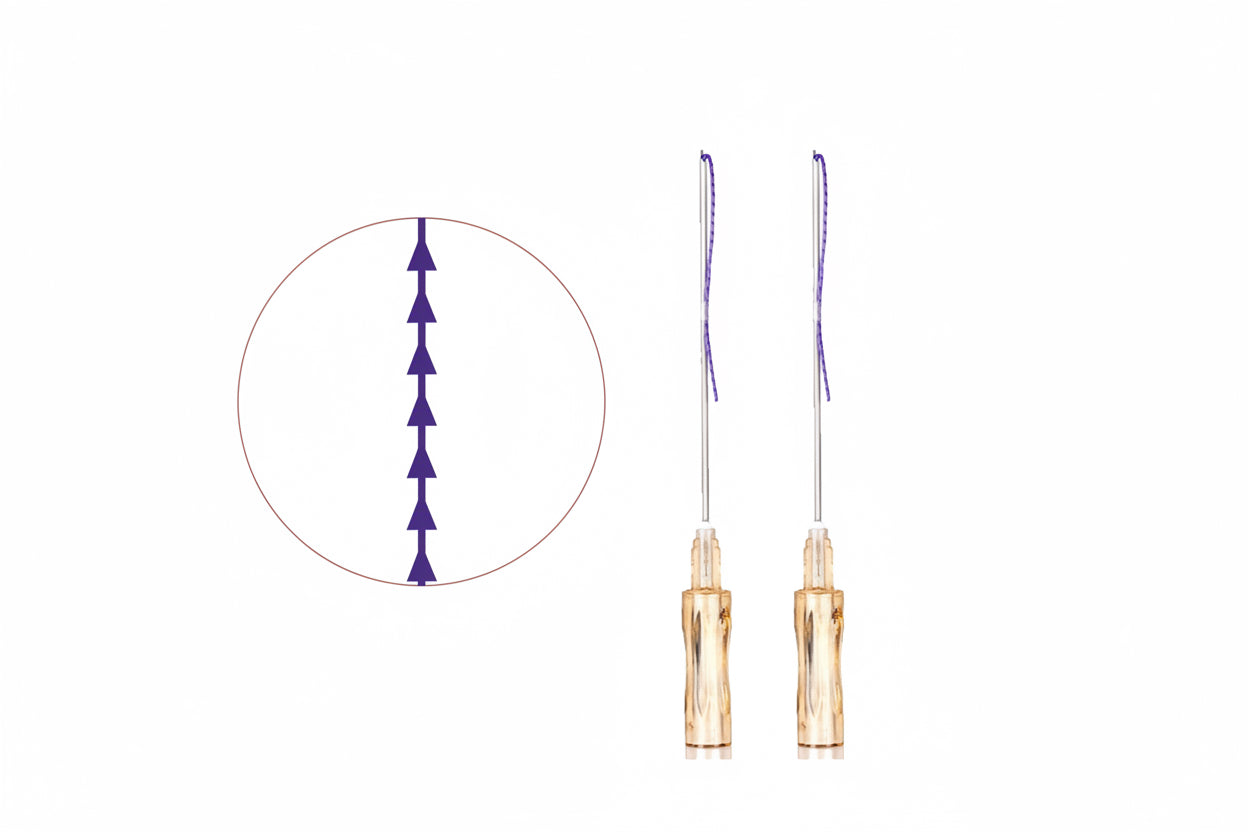 PDO cog thread, 21G x 60mm, 5pcs, for nose, nasolabial and jawline contouring