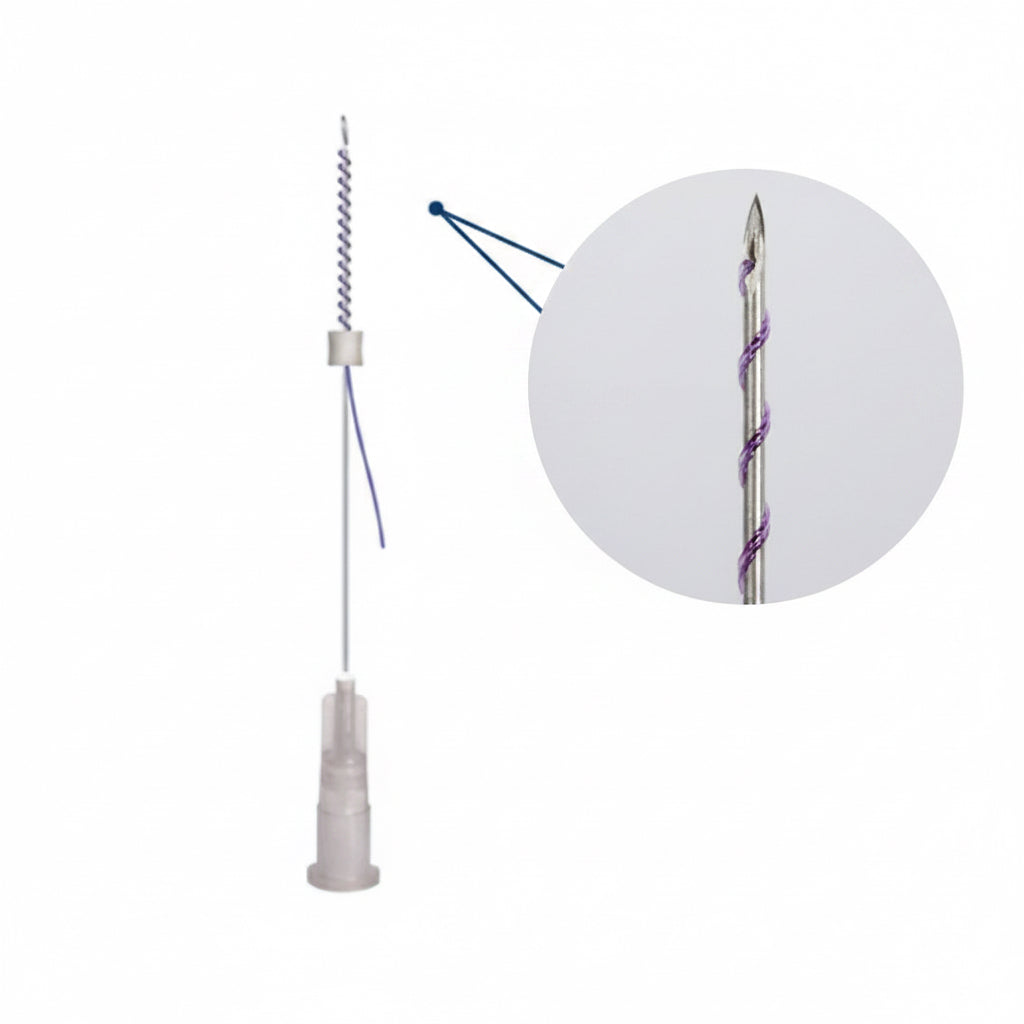 PDO screw thread, 26G x 50mm, twisted, 10pcs, for cheek and temple volumising