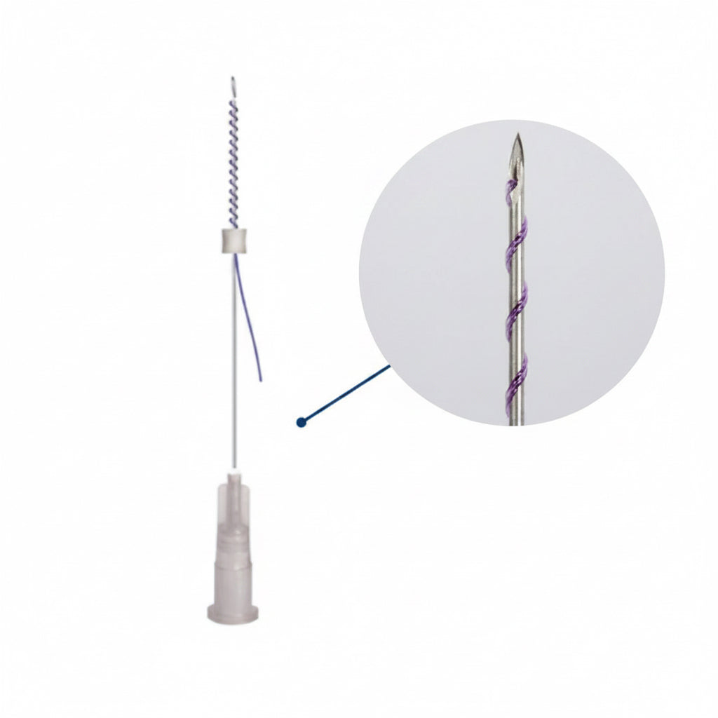 PDO screw thread, 26G x 60mm, twisted, 10pcs, for facial volume restoration