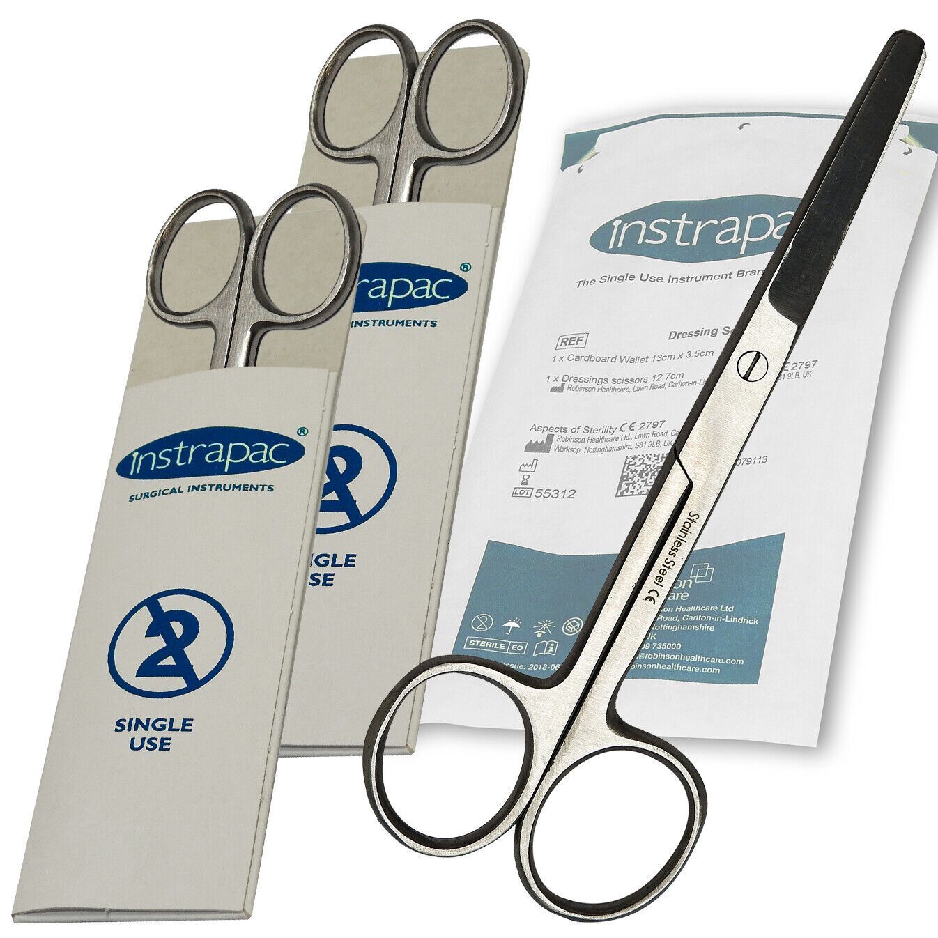 Instrapac dressing scissors, 13cm, blunt/blunt, for UK aesthetic clinic use