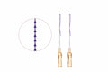 PDO cog thread, 19G x 60mm, 5pcs, barbed for nose, nasolabial and jawline lift