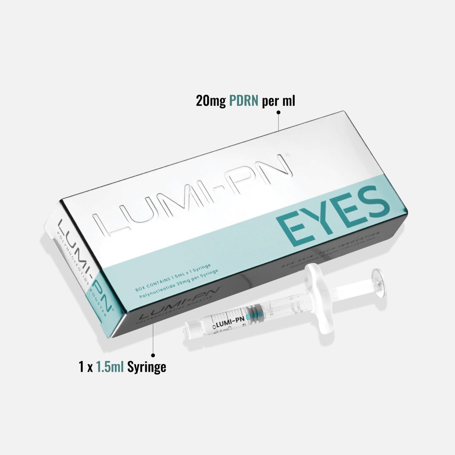 Lumi-PN Eyes 1.5ml with polynucleotide PN formula, for licensed UK permanent makeup and aesthetic practitioners