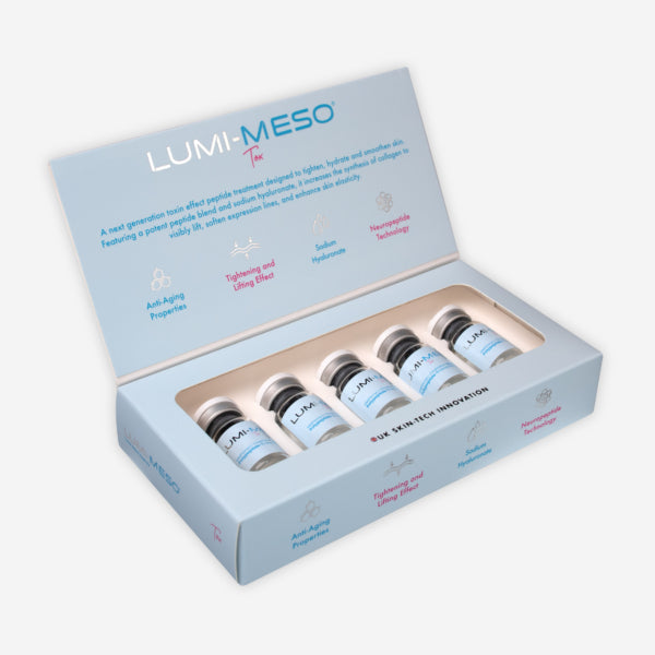 LUMI-MESO TOX microneedling serum, 5x5ml vials, anti-ageing treatment for professional clinics