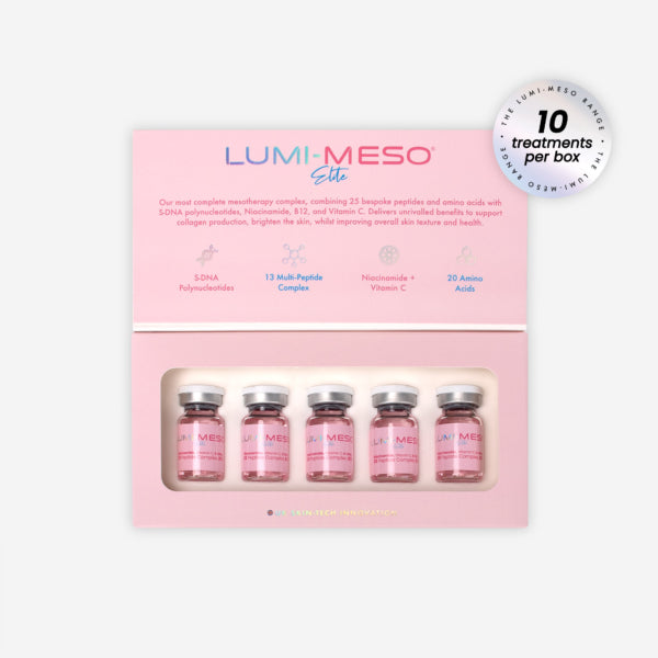 LUMI-MESO ELITE microneedling serum, 5x5ml vials, premium professional treatment for clinics