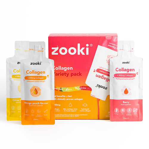 ZOOKI collagen 5,000mg variety pack, 14 sachets, assorted marine peptide supplement