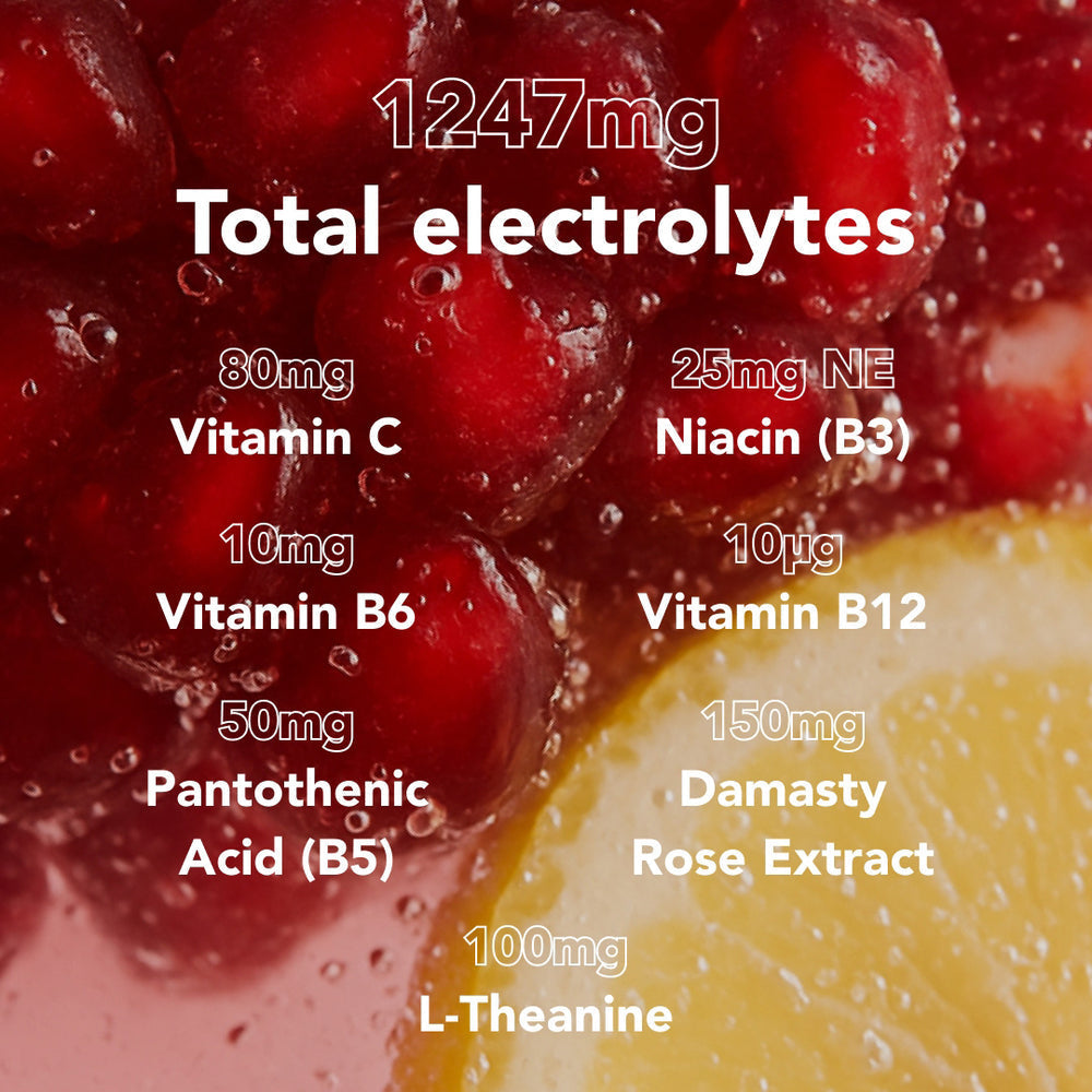 Electrolytes+Skin Radiance.                   Pomegranate and Lemon  -                7 servings