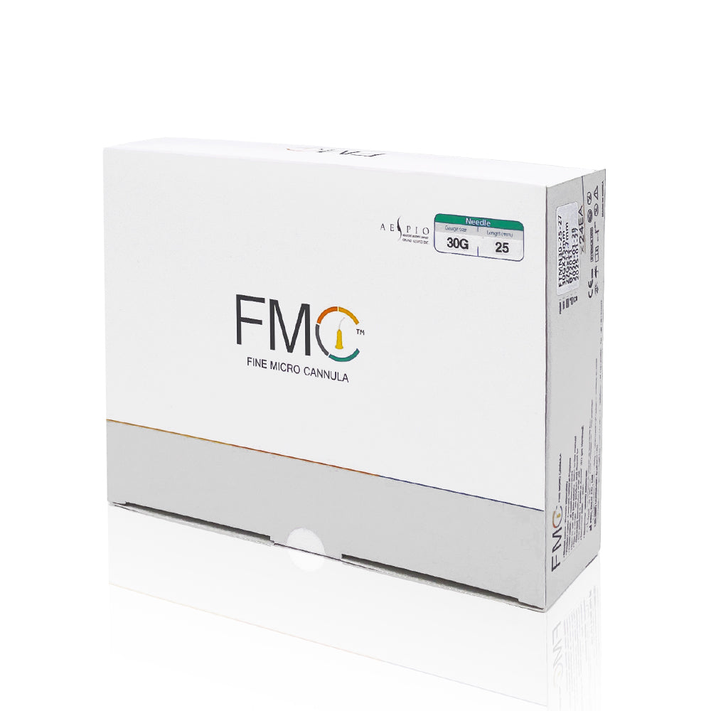FMC cannula, 30G, 25mm, 24 pack, for UK aesthetic clinic use