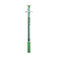 Unisharp 1ml 29G fixed needle syringe, 0.5 inch, green, 100 pack, for UK aesthetic clinics