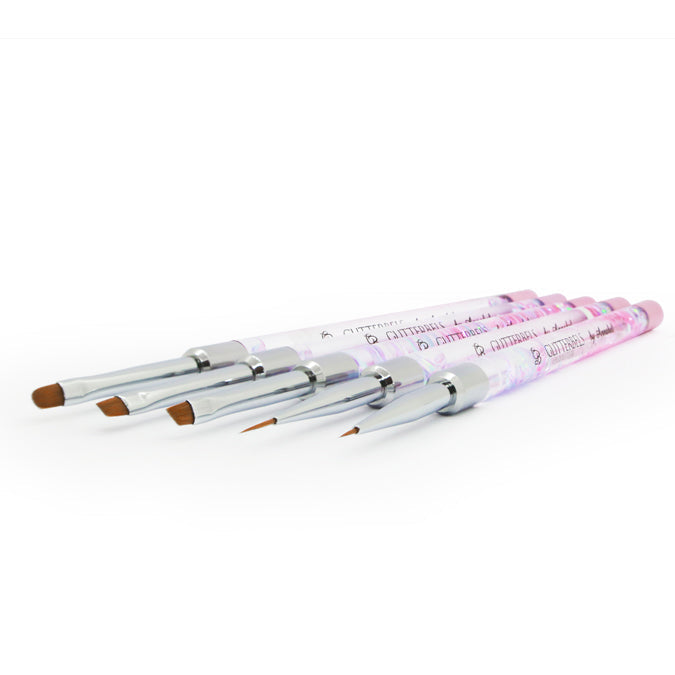Glitterbels Gel Art Brush Set (5 Brushes) brush for gel art and acrylic application by UK nail technicians