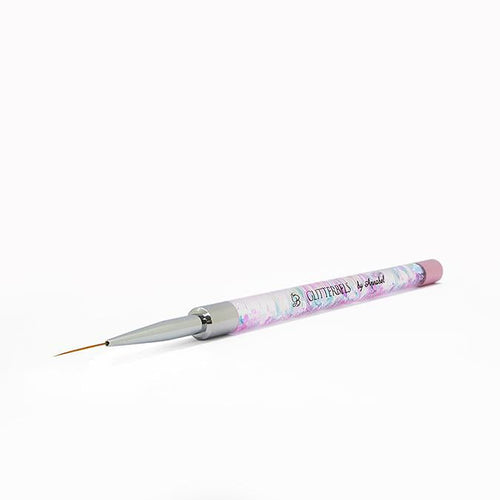 Glitterbels 20mm Gel Liner Detail Brush (Pastel glitter) brush for gel art and acrylic application by UK nail technicians
