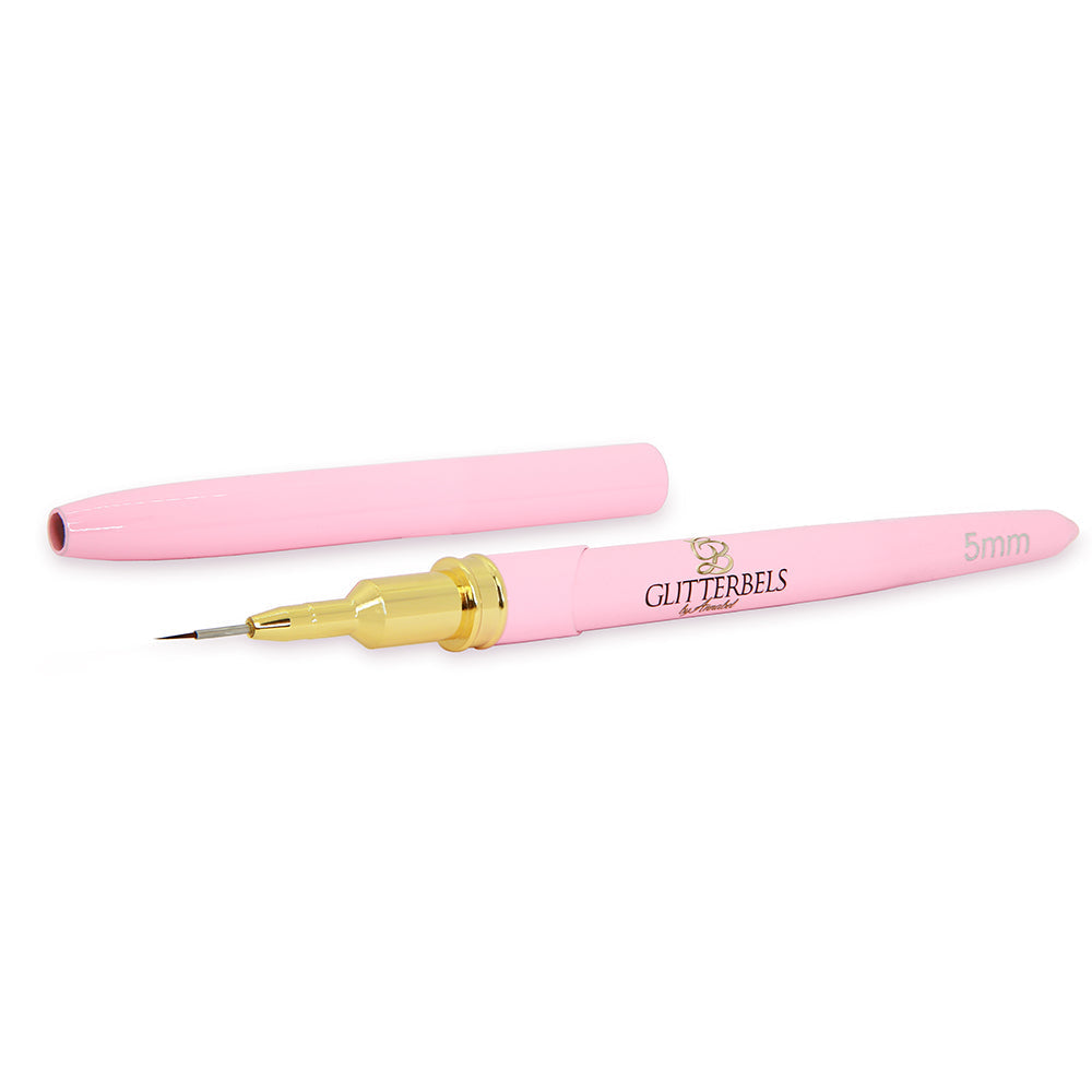 Glitterbels Glitterbels Liner Brush with Lid - 5mm brush for gel art and acrylic application by UK nail technicians