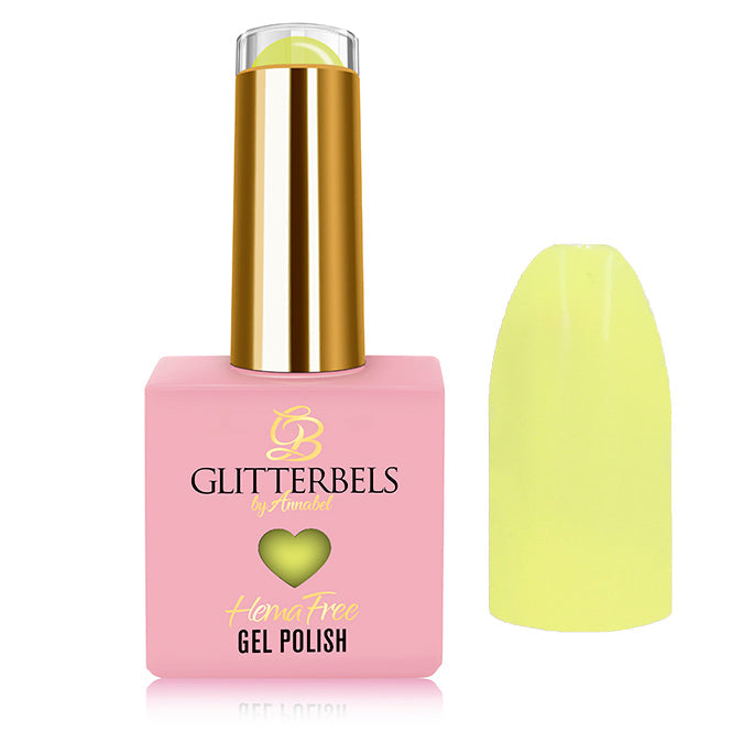 Glitterbels Banana Smash hema free gel polish 14ml soak-off for UK nail technicians and salons