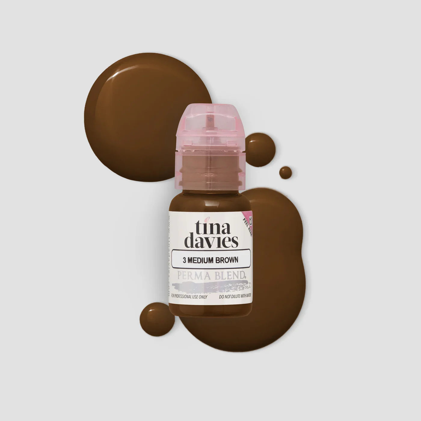 Tina Davies I love ink brow pigment medium brown, organic-based hybrid formula, for licensed UK permanent makeup artists