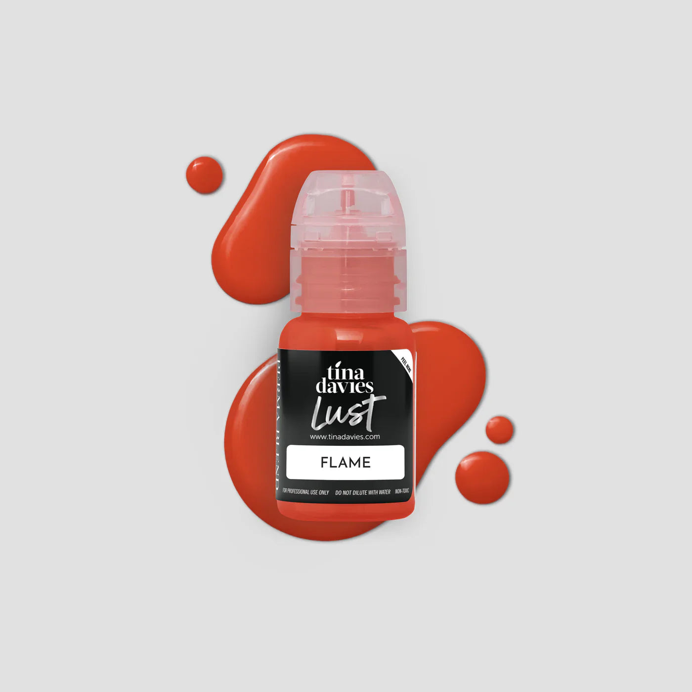 Tina Davies Lust lip pigment flame warm red, for licensed UK permanent makeup lip blush technicians