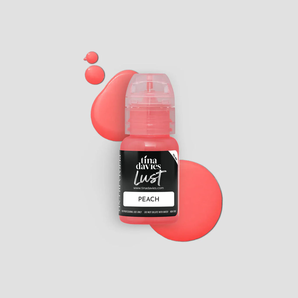 Tina Davies Lust lip pigment peach, for licensed UK permanent makeup lip blush technicians