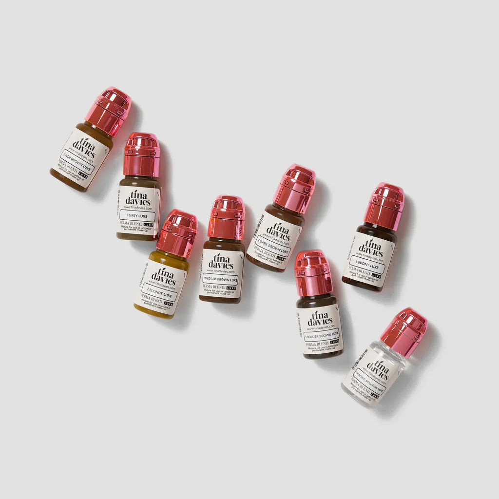 Tina Davies I love ink brow pigment collection LUXE multi-shade set, for licensed UK permanent makeup artists