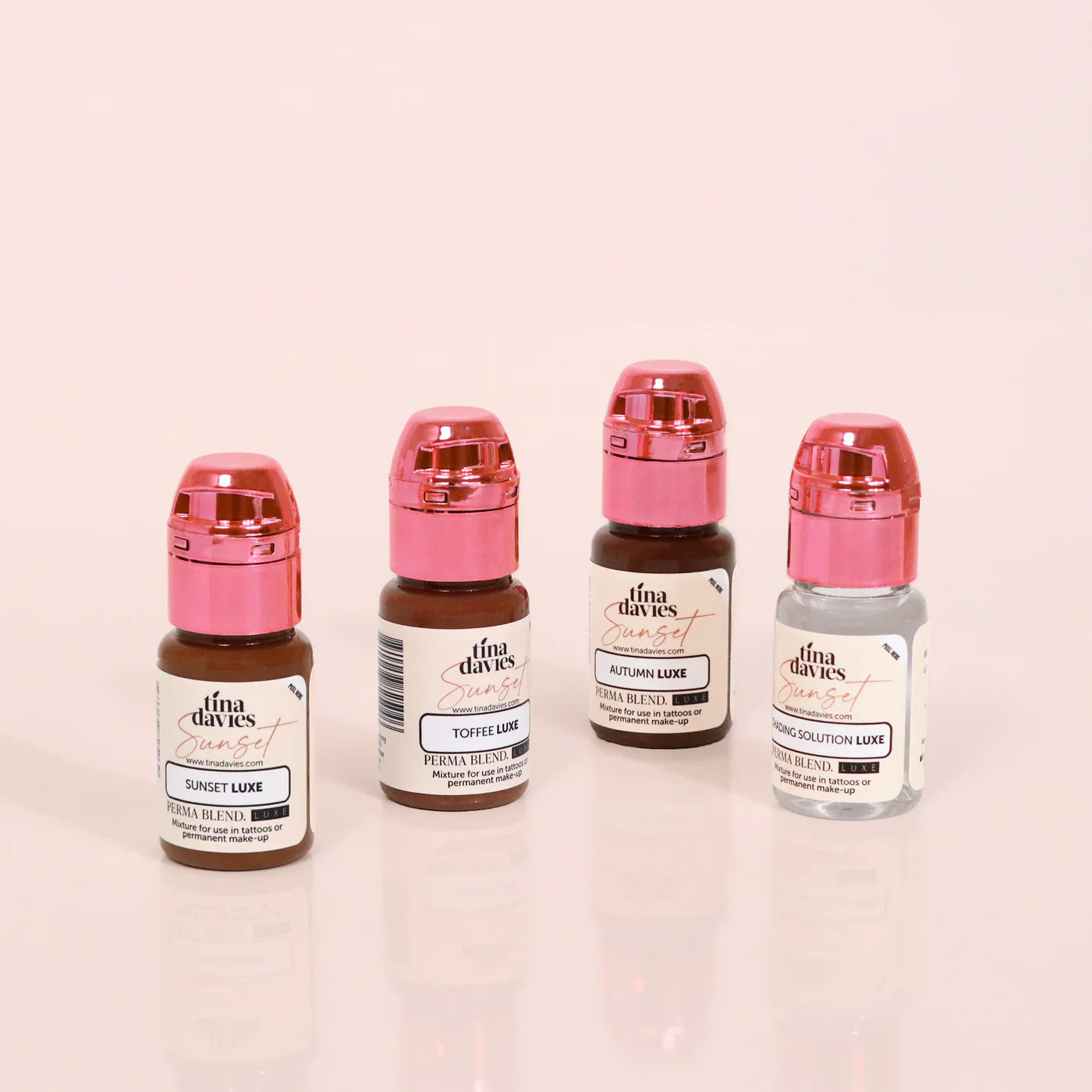 Tina Davies Sunset brow collection LUXE multi-shade pigment set, for licensed UK permanent makeup artists