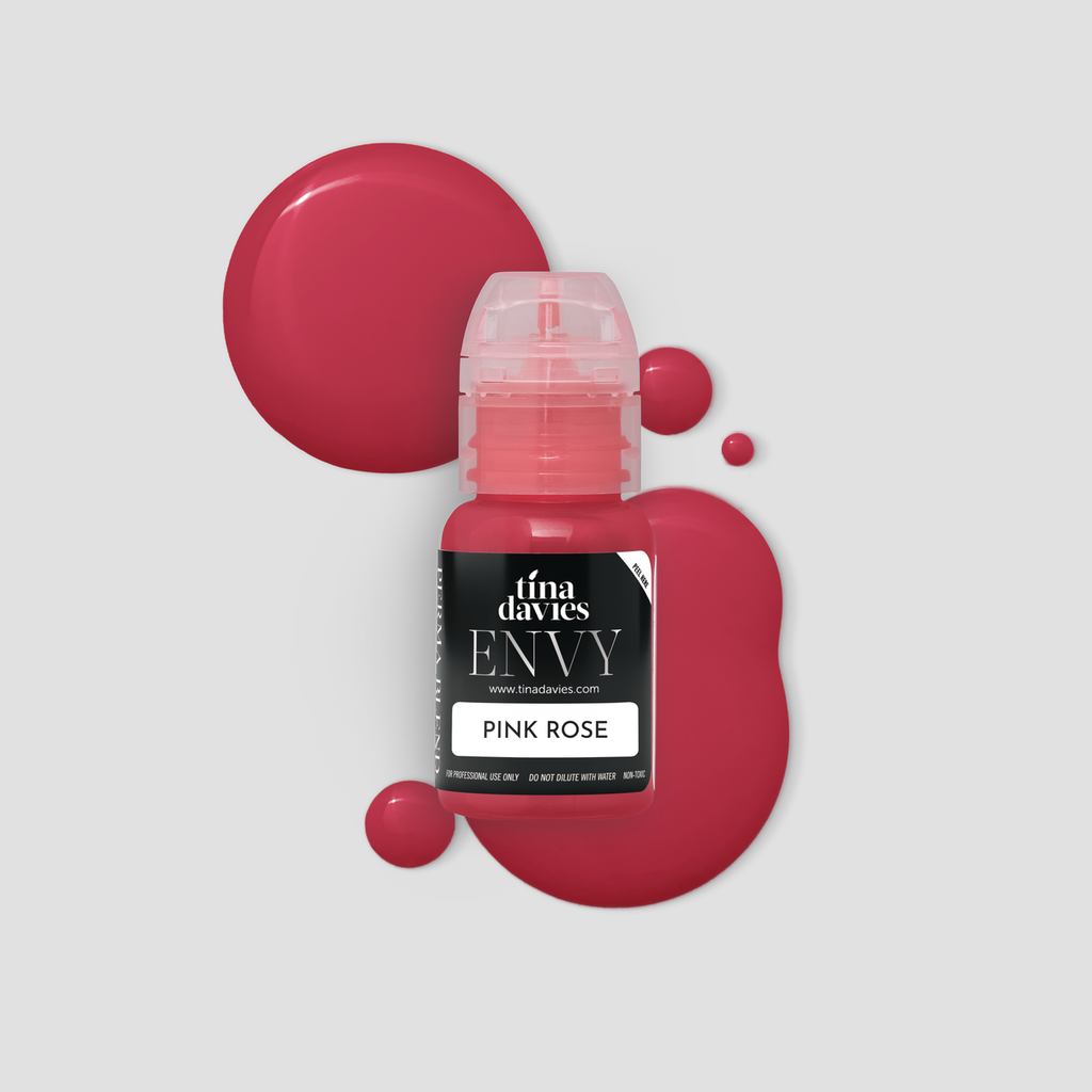 Tina Davies Envy lip pigment pink rose, for licensed UK permanent makeup lip blush technicians