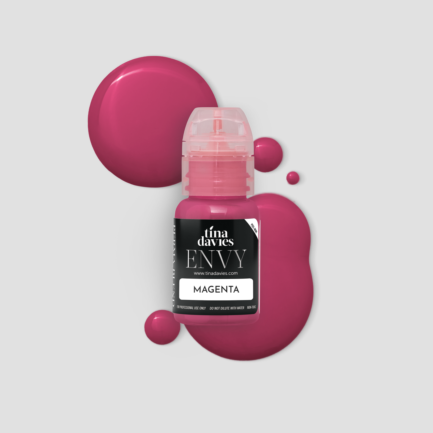 Tina Davies Envy lip pigment magenta, for licensed UK permanent makeup lip blush artists