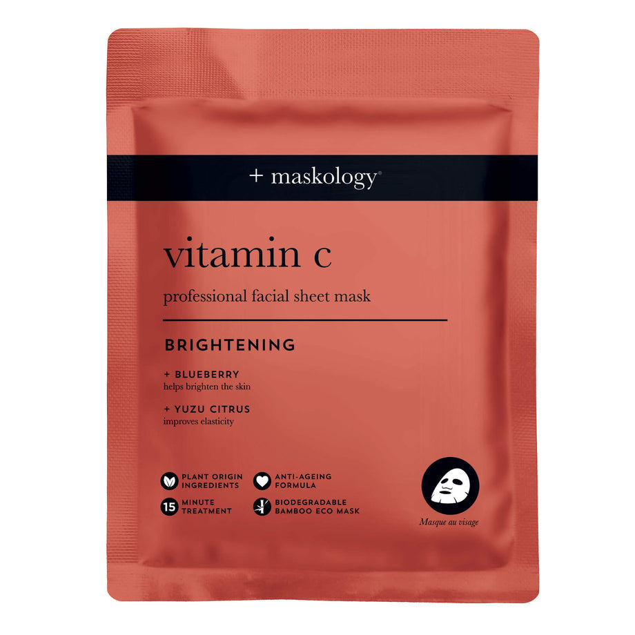 Maskology Vitamin C professional sheet mask, brightening antioxidant treatment for clinics