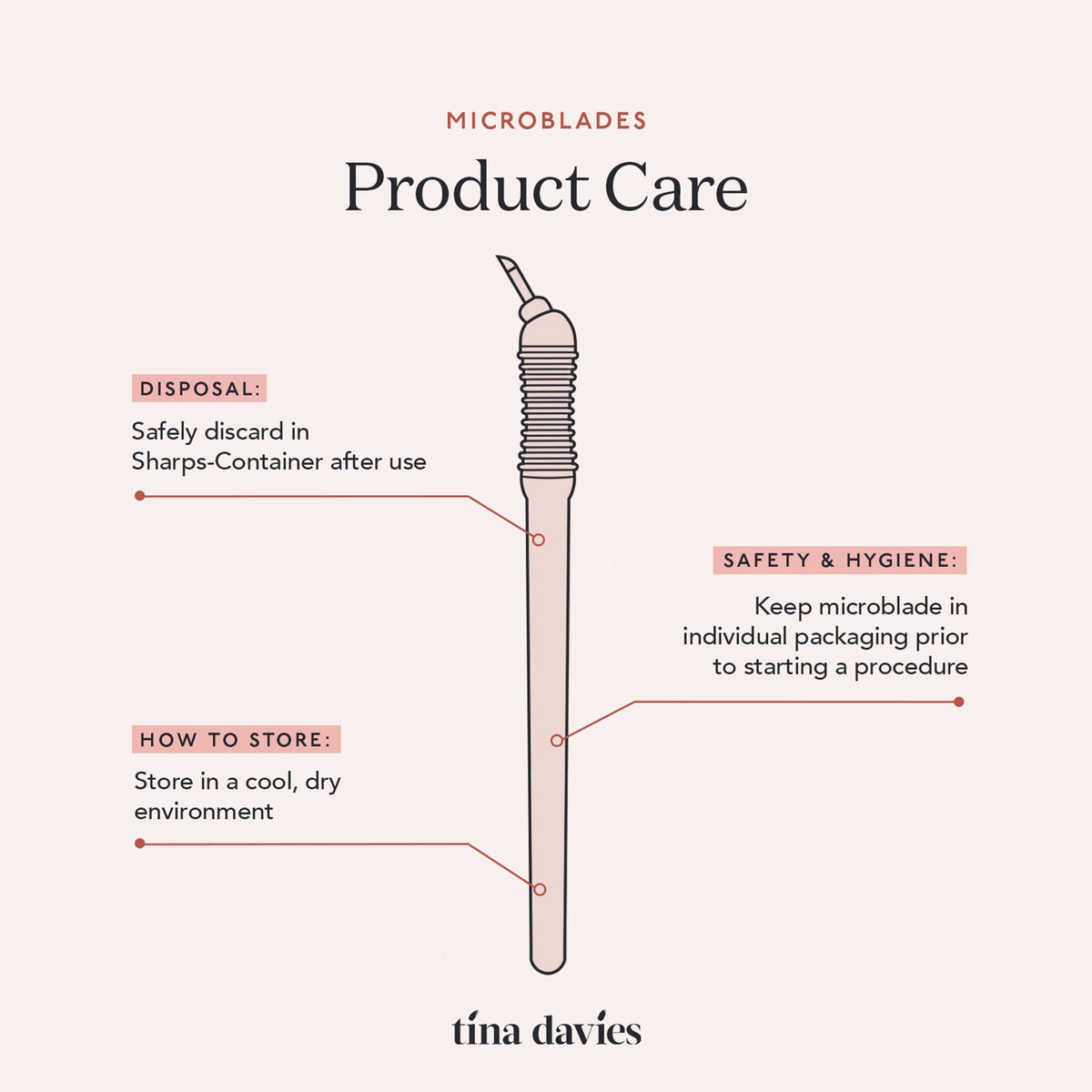 Tina Davies 9 classic microblade needle for manual microblading, for licensed UK permanent makeup artists