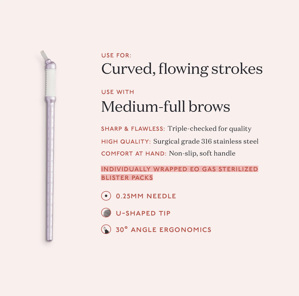 Tina Davies U needle microblades for manual permanent makeup eyebrow work, for licensed UK microblading technicians