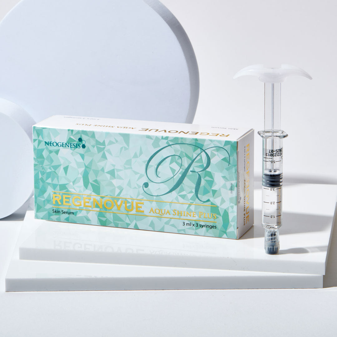Regenovue Aqua Shine Plus, 3x3ml hydrating skin booster, for licensed UK aesthetic practitioners